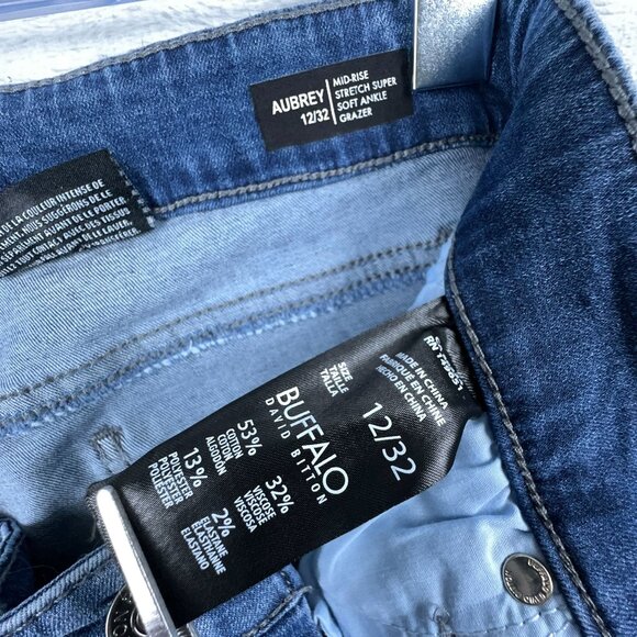 Buffalo David Bitton Ankle Grazer Jeans Super Soft Stretch Women's Blue SZ 12/32 - Picture 5 of 10